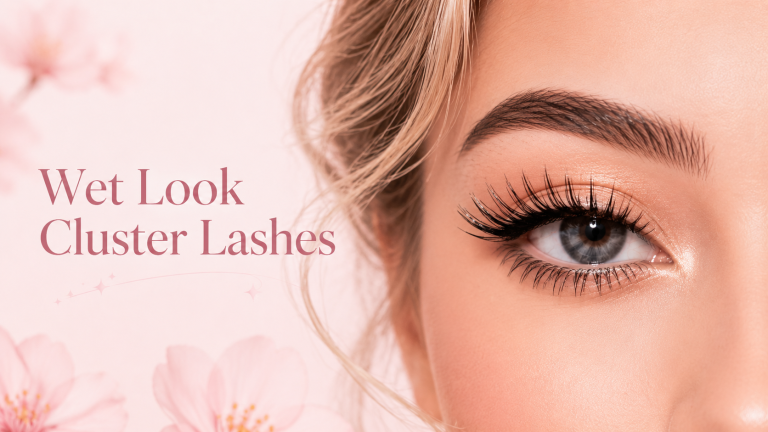 Wet look cluster lashes with defined spikes for private label lash collections