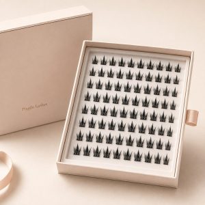 Custom 10-Row Pre-Glued Wheat Spike Cluster Lashes, 8–16mm