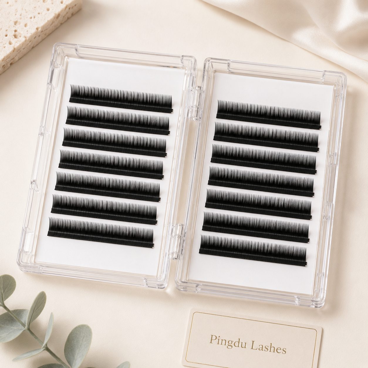 Custom 16-Row 0.07mm D Curl Volume Lash Extensions, 8–15mm