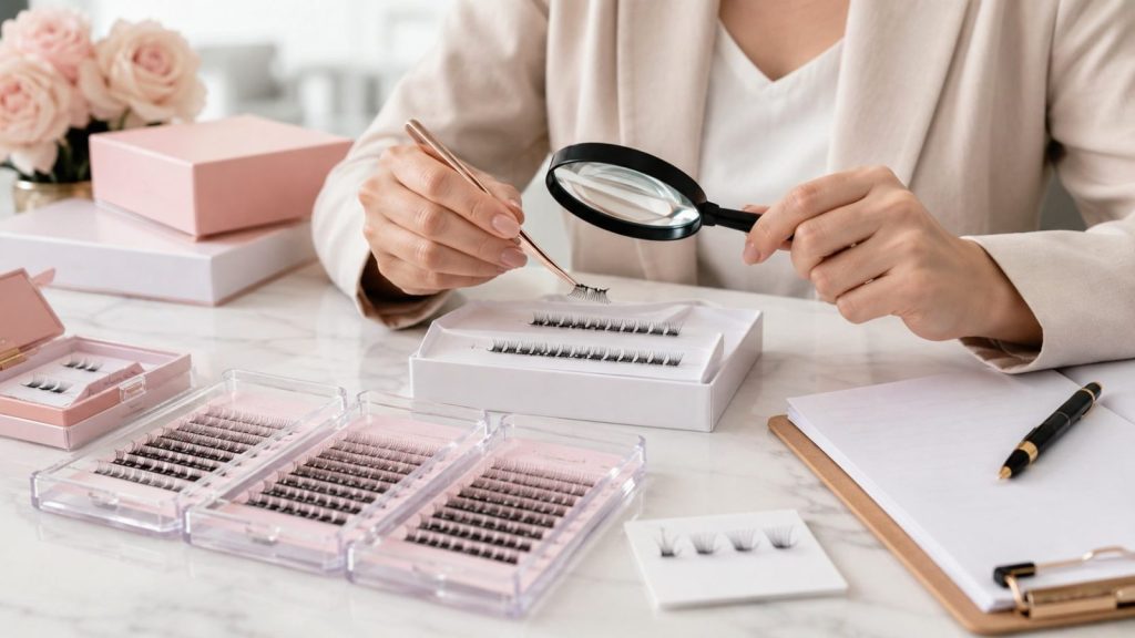 Evaluating cluster lash quality before placing a wholesale order
