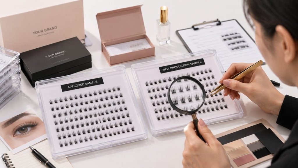 Maintaining consistency in repeat cluster lash orders for wholesale buyers