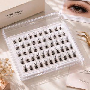 Wispy cluster lashes wholesale private label eyelashes for beauty brands