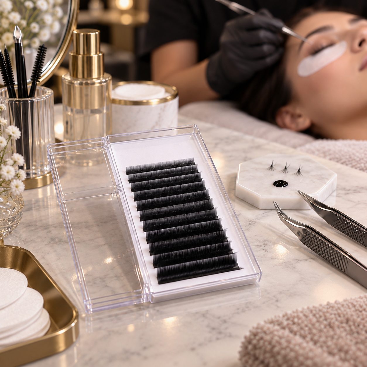 0.07mm Camellia lash extensions mixed length volume tray
