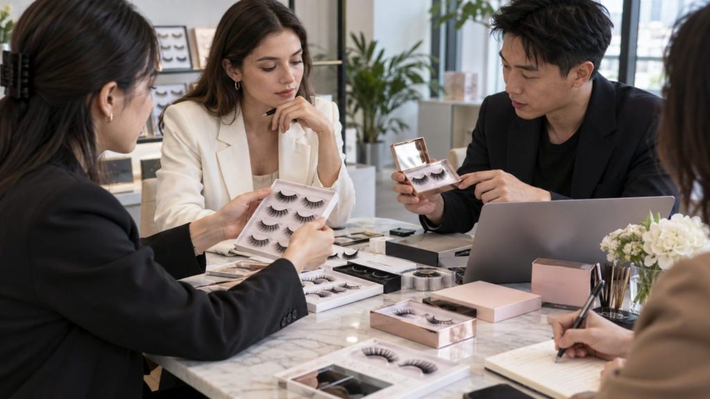 Beauty brand evaluating a reliable lash supplier in China before placing an order