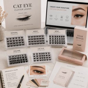 Cat eye cluster lashes wholesale private label eyelashes for beauty brands