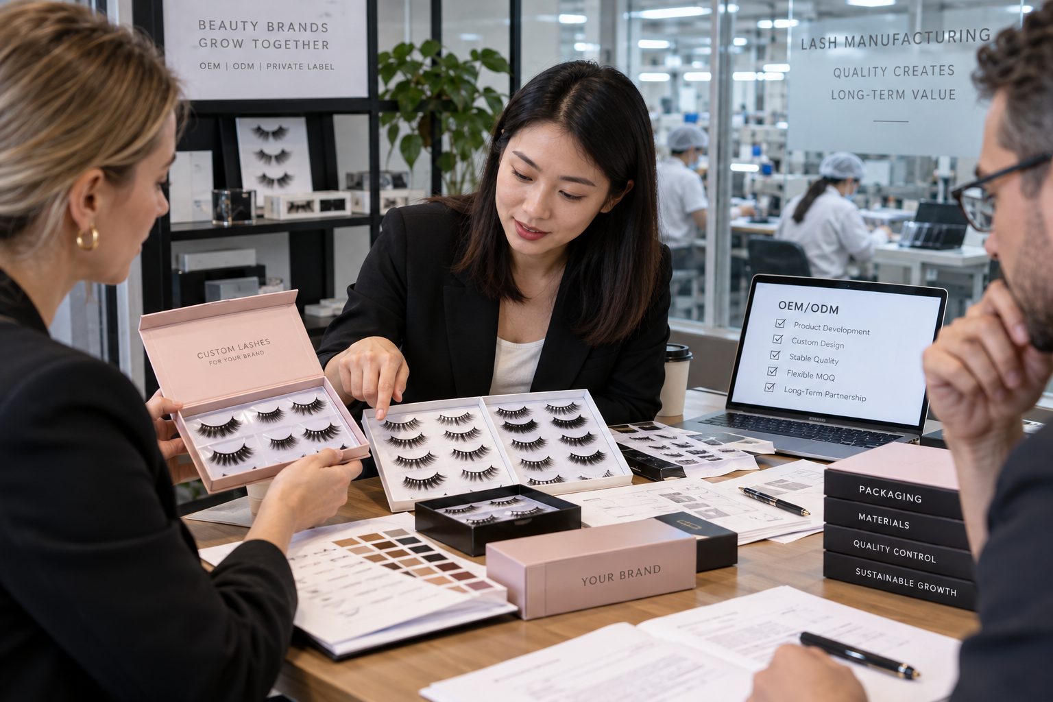 Established beauty brand evaluating an OEM lash manufacturer for long-term supply