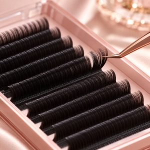 Private label M curl lash extensions in professional trays for lash brands and distributors