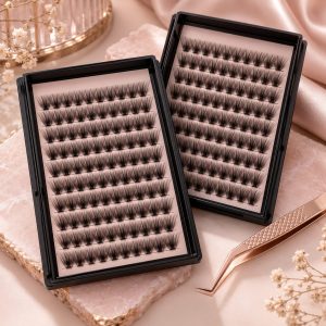 Private label W lash extensions in professional mixed-length trays for lash brands