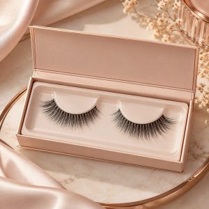 Private label extension-look strip lashes with grouped fibers and individual-style spacing for beauty brands