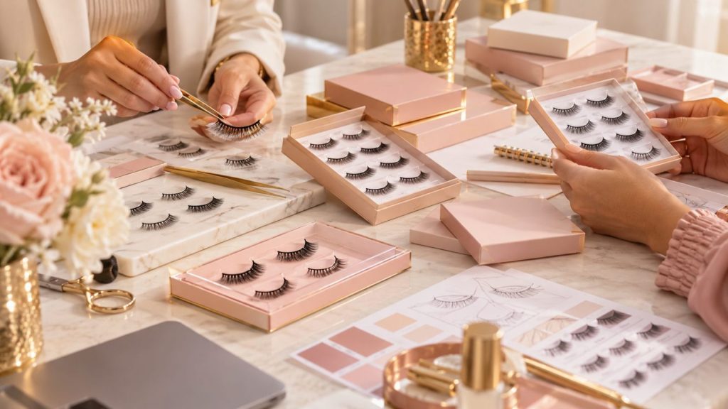 Private label pre-trimmed strip lashes with shorter ready-to-wear bands for beauty brands