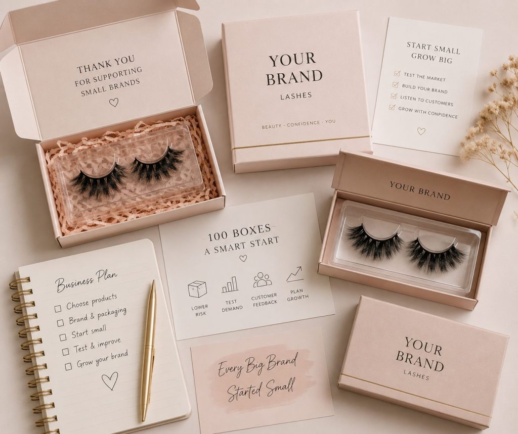 Starting a private label lash brand with a small custom packaging order