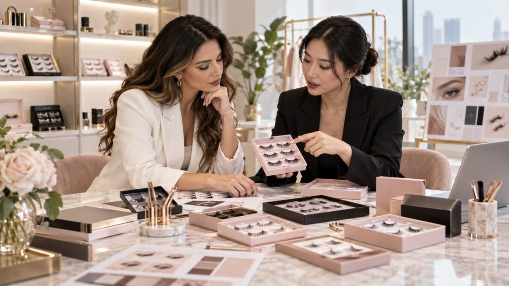 New beauty brand owner choosing a private label lash supplier