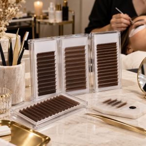 Private label brown lash extensions collection for professional beauty brands